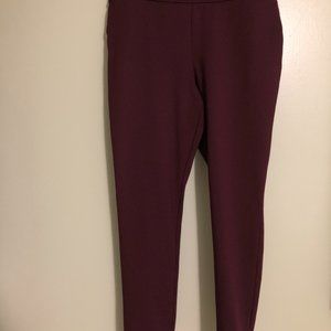 Burgundy Skinny Leg Stretch Pants